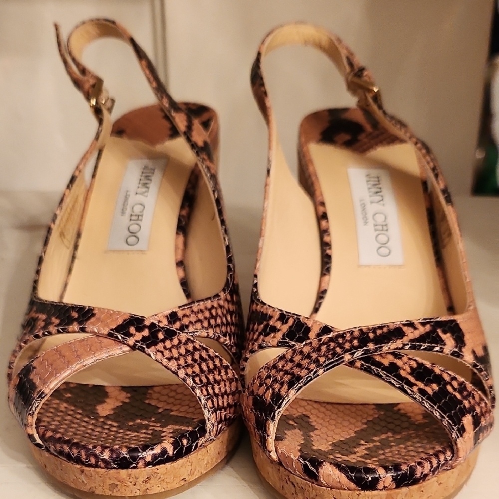 Jimmy Choo Snakeskin Slingback Heels